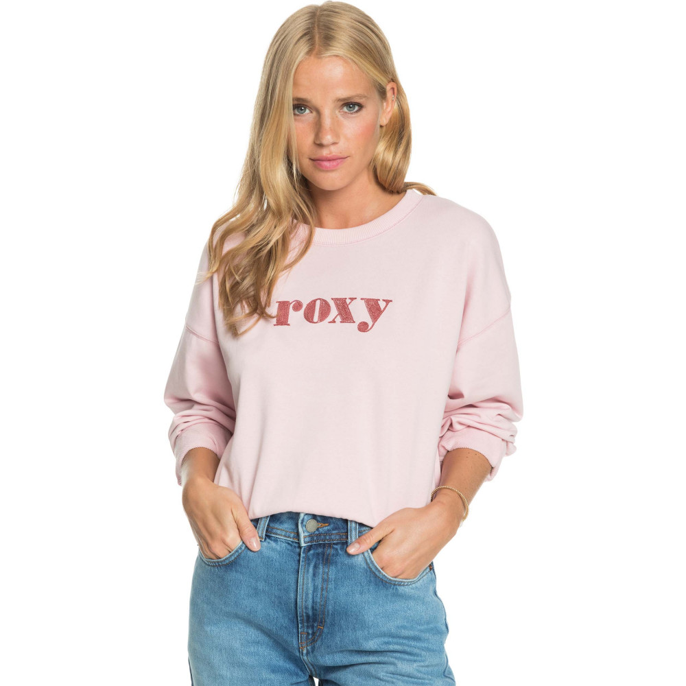 SUDADERA  BREAK AWAY CREW 80% Organic Cotton, 20% Recycled Polyester RELAXED FIT PINK MIST