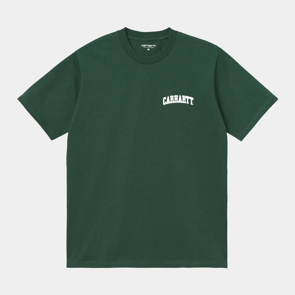 CAMISETA MANGA CORTA S/S University Script T-Shirt 100% Cotton Single Jersey, 230 g/sqm Treehouse/White