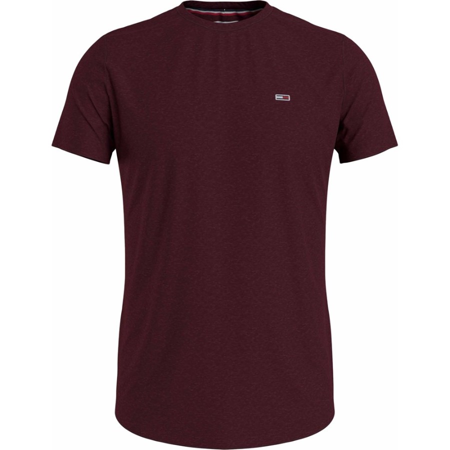 CAMISETA MANGA CORTA TOMMY JEANS MAN SLIM JASPE C-NECK EXT DEEP ROUGE