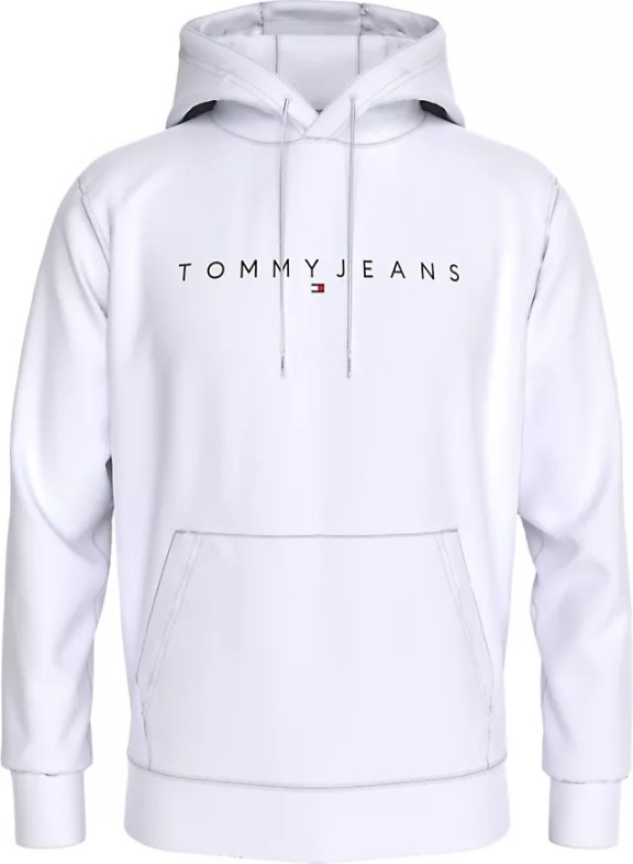 SUDADERA CAPUCHA TOMMY JEANS MAN REG LINEAR LOGO HOODIE EXT WHITE