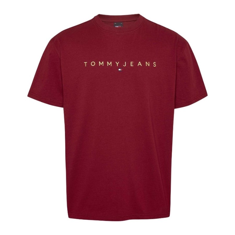 CAMISETA MANGA CORTA TOMMY JEANS MAN REGULAR GOLD LINEAR LOGO TEE EXT REGATTA RED