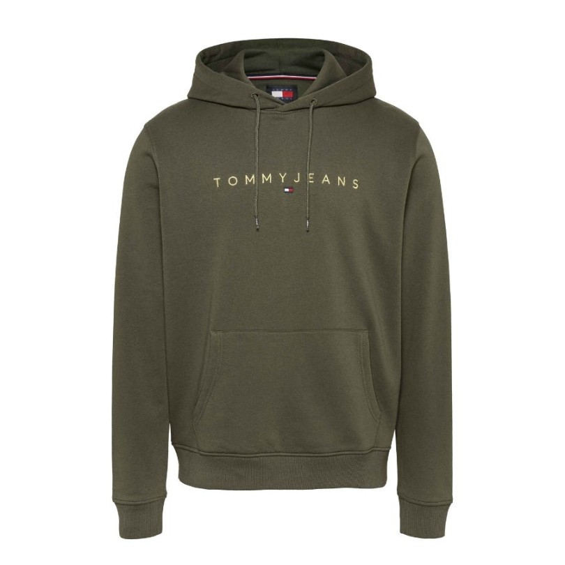 SUDADERA CAPUCHA TOMMY JEANS MAN REGULAR LINEAR GOLD HOOD EXT FATIGUE GREEN