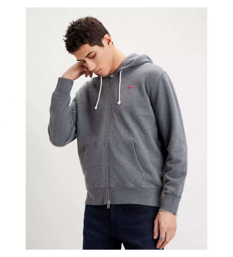 SUDADERA CAPUCHA THE ORIGINAL HOUSEMARK ZIP UP CHARCOAL HEATHER