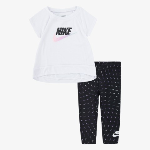 CONJUNTO Camiseta  Nike Essentials + Legging infantil niña 100% algodón NEGRO