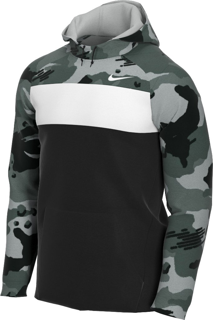 SUDADERA CAPUCHA M NK DRY FL HD PO CMO GFX GRIS CAMO