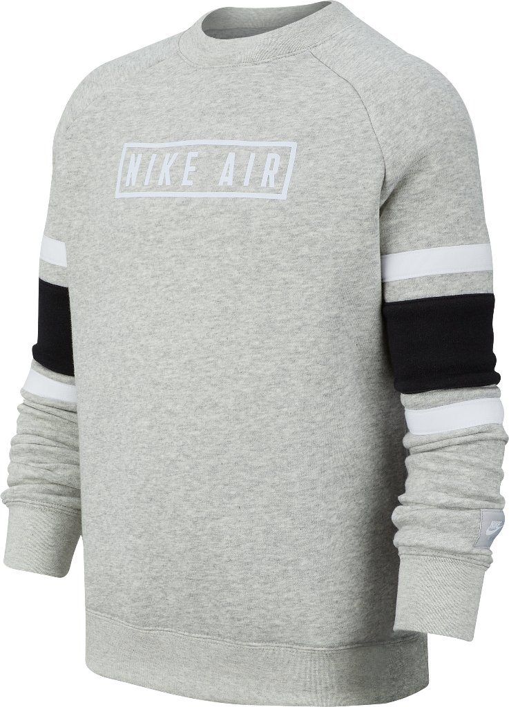 SUDADERA B NK AIR LS CREW GRIS/NEGRO