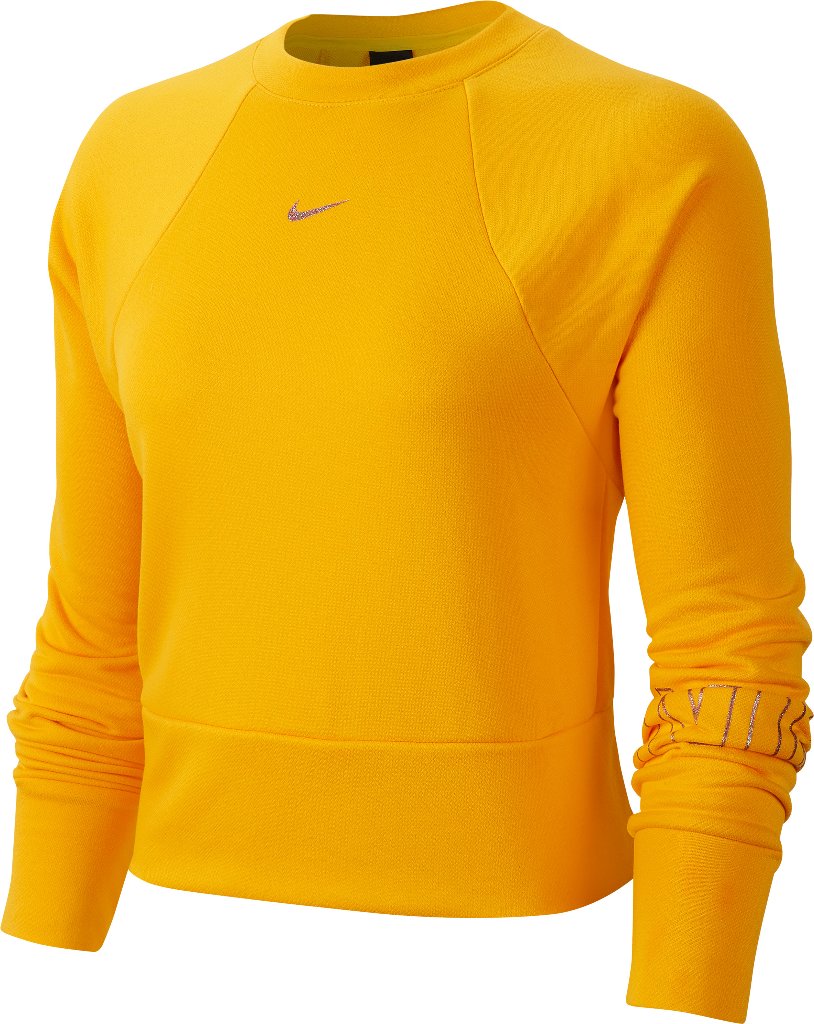 SUDADERA MANGA LARGA W NK DRY FLC AMARILLO