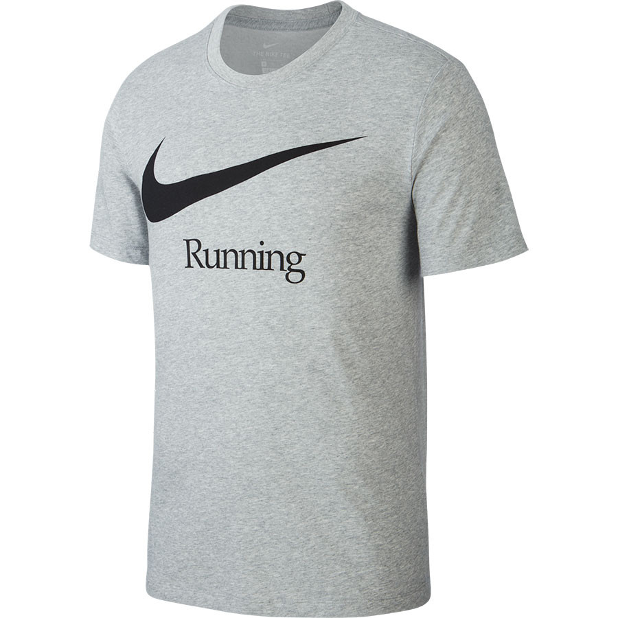 CAMISETA MANGA CORTA M NK DRY RUN HBR GRIS