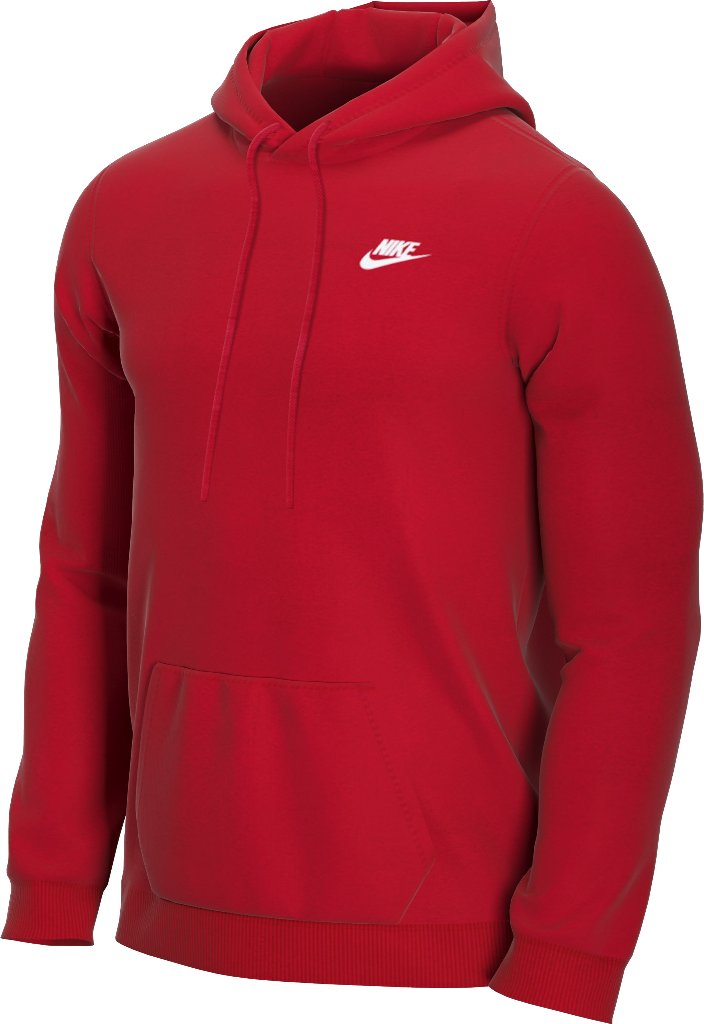 SUDADERA CAPUCHA CREMALLERA ALGODON SIN PERCHAR M NSW CLUB HOODIE PO FT ROJO