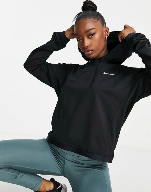 SUDADERA CAPUCHA NIKE THERMA FIT PACER WOMENS RUNNING HO21 NEGRO