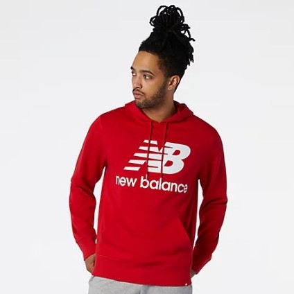 SUDADERA CON CAPUCHA NEW BALANCE ESSENTIALS STACKED LOGO PO HOODIE POLIESTER/ALGODON 280G REP TEAM RED