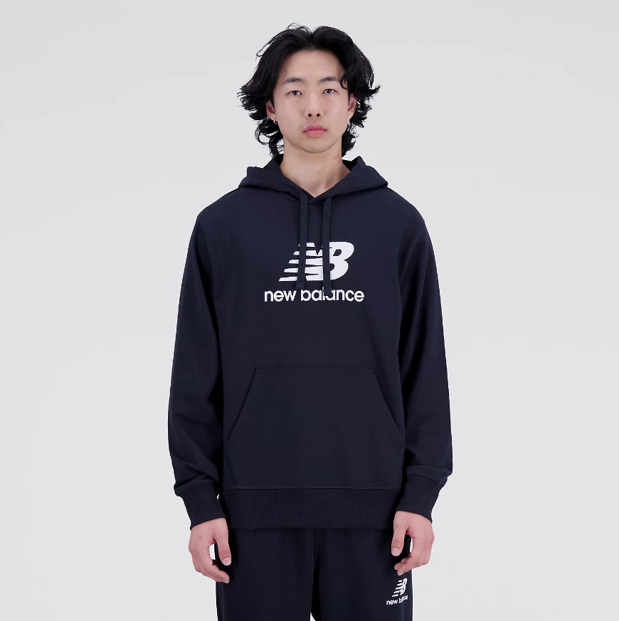 SUDADERA CAPUCHA ESSENTIALS STACKED LOGO FRENCH TERRY HOODIE BLACK