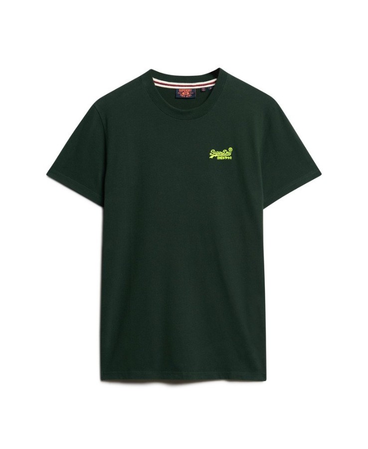 CAMISETA MANGA CORTA ALGODN ORGNICO LOGOTIPO ESSENTIAL VERDE BOSQUE / AMARILLO FLOR